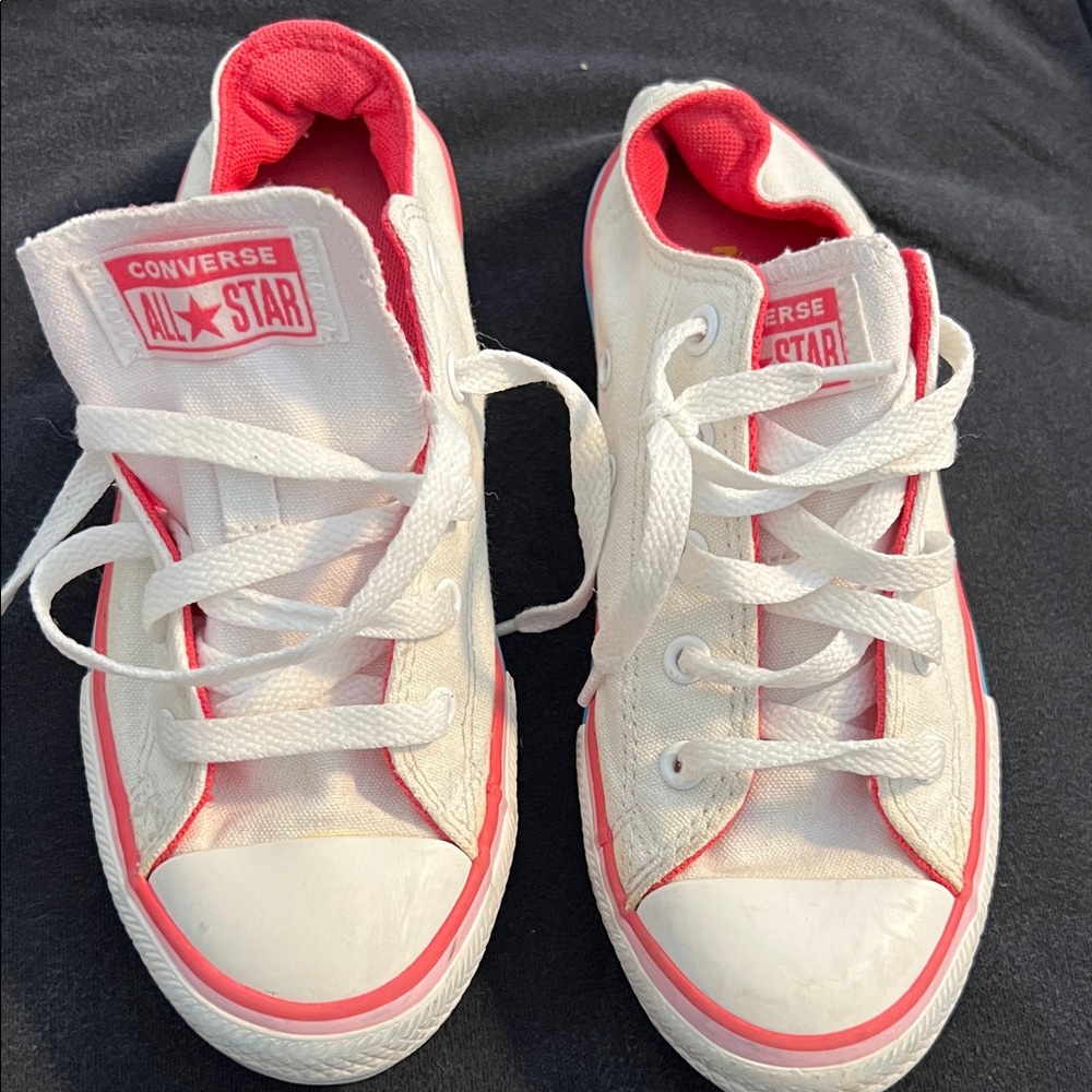 Converse Kids' White and Pink All Star Sneakers
